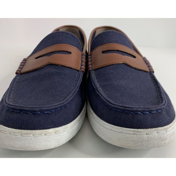 Cole Haan Mens Penny Loafer Sneaker Shoes Size 10.5M Canvas Navy 6361 - Picture 4 of 9